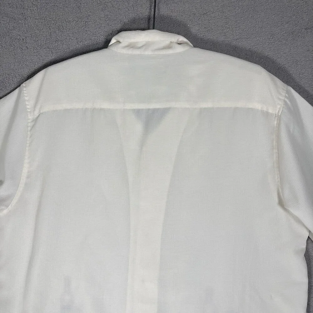 Batik Bay Shirt Mens XL Camp Tropical Beer Embroidery Wood Buttons Retro Dadcore